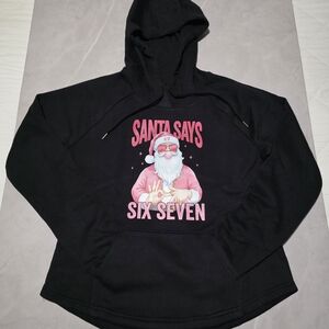 Santa Says Six Seven Black Hoodie